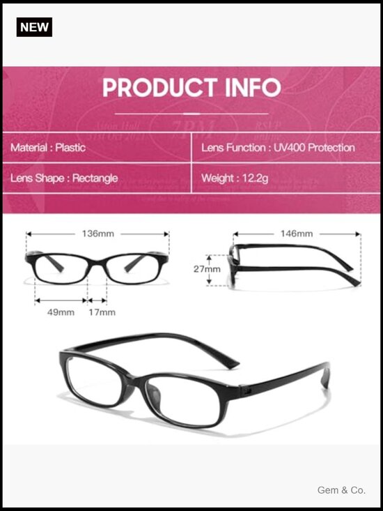 Blue Light Blocking Rectangle Glasses for Women Y2K Eyewear main image 6